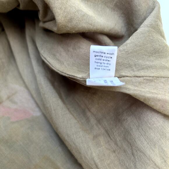 Pink Chicken Floral Tent Mini Dress Ruffle Embellishment Sash Belt Tie Lined XS - Picture 8 of 8